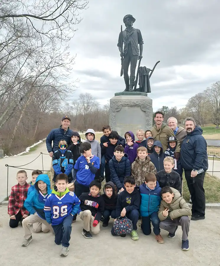 Boys school field trip to Lexington & Concord
